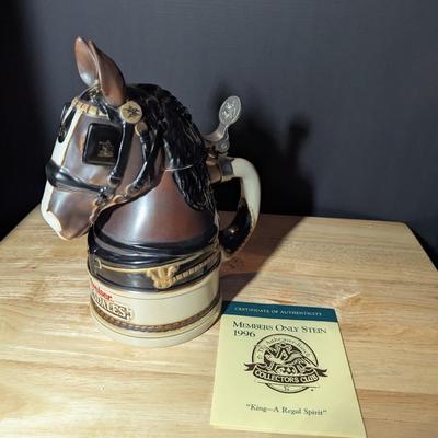World Famous Budweiser Clydesdale Stein "King A Regal Spirit" w/ Box