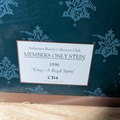 World Famous Budweiser Clydesdale Stein "King A Regal Spirit" w/ Box