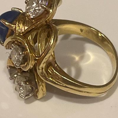 18k Linde Star Sapphire and Diamond ring