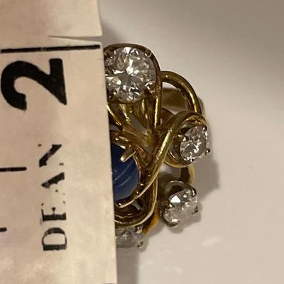 18k Linde Star Sapphire and Diamond ring