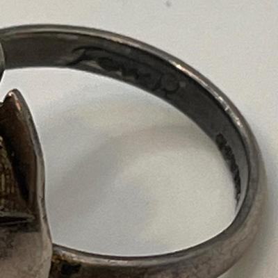 Sterling and large light blue stone ring