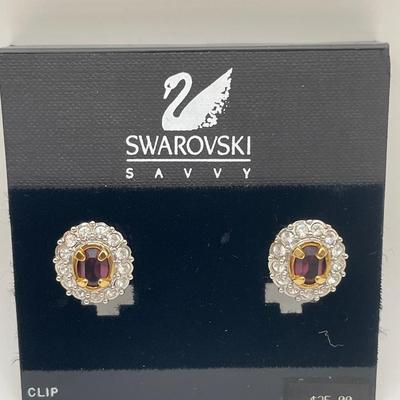 Vintage Swarovski clip on earrings