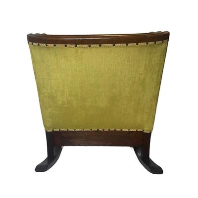Upholstered Victorian-Style Rocking Armchair with Tufted Velvet Seat