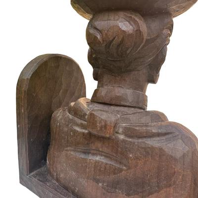 Vintage G.G. Lang Carved Wooden Figural Bookends – Germany