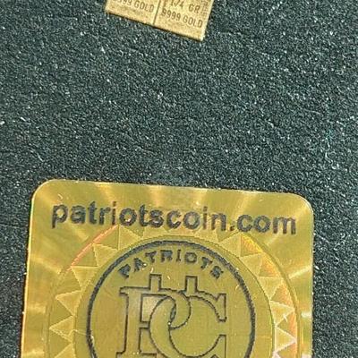 Patriots Coin Gold Bars 1 Gram