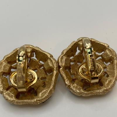 Trifari bracelet and clip on earrings