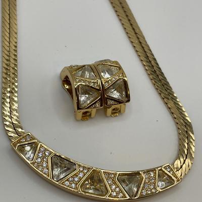 Vintage Christian Dior necklace and clip on set