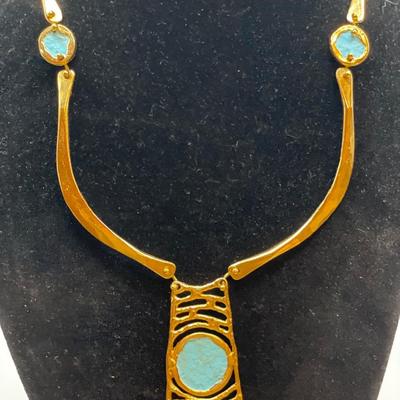 Anne Dick Modernist hammered necklace