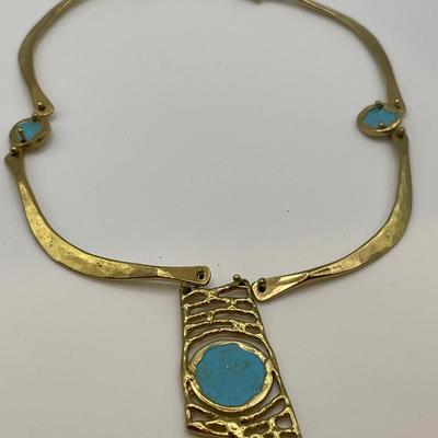 Anne Dick Modernist hammered necklace