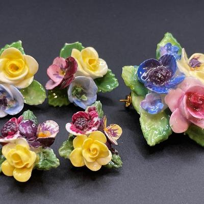 Crown Staffordshire painted jewelry