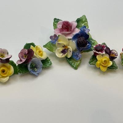 Crown Staffordshire painted jewelry