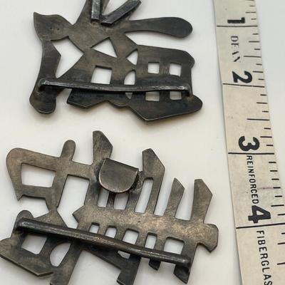 Asian Cloisonné Belt Buckle, 2 Asian metal belt buckles & a jade ring