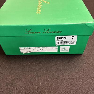 Lauren Lorraine Silver Glitter Tennis Shoes 7