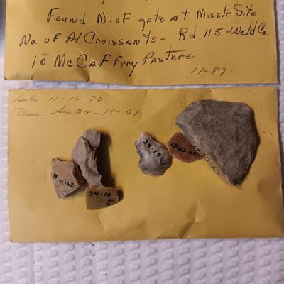 FOSSILS, PARTIAL ARROW HEADS AND NATIVE AMERICAN ARTIFACTS