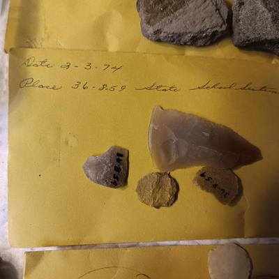 FOSSILS, PARTIAL ARROW HEADS AND NATIVE AMERICAN ARTIFACTS