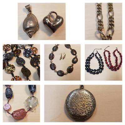 Sterling Pendants, Robert Rose, Matching Stone Necklace and Earrings (ST-KD)