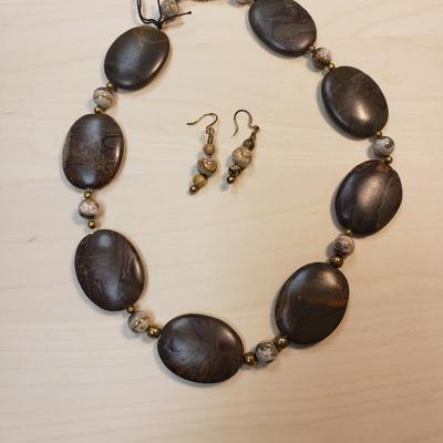 Sterling Pendants, Robert Rose, Matching Stone Necklace and Earrings (ST-KD)