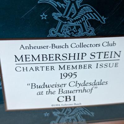 Anheuser-Busch Membership Stein "Pride & Tradition" w/ Box & Charter Member "Budweiser Clydesdales At The...