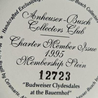 Anheuser-Busch Membership Stein "Pride & Tradition" w/ Box & Charter Member "Budweiser Clydesdales At The...
