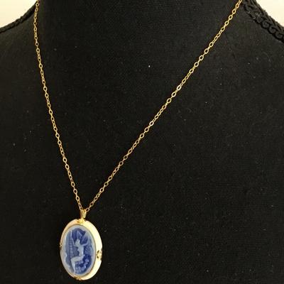 Cute, gold tone, fairy cameo, pendant, necklace, fashion
