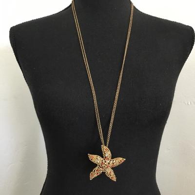 Mid century, gold tone, starfish pendant