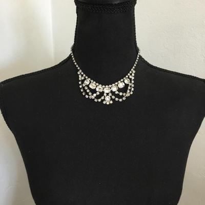 Gorgeous, art deco, crystal rhinestone, choker statement, necklace excellent condition