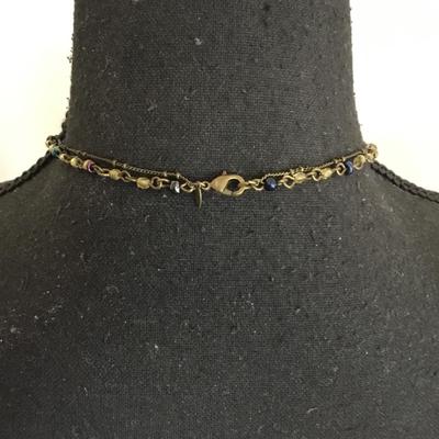 Beautiful bronze, toned Avon, amber crystal pendant necklace