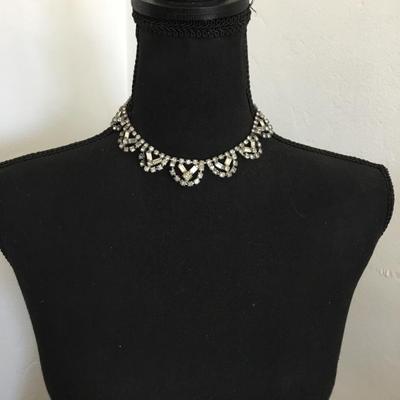 Beautiful, art deco, vintage, rhinestone collar necklace