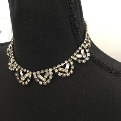 Beautiful, art deco, vintage, rhinestone collar necklace