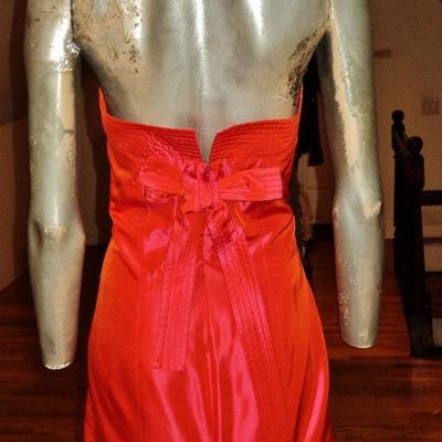 Vtg Haute Couture Carolina Herrera Runway silk shantung gown fringed large shawl