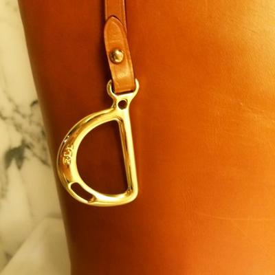 Ralph Lauren Signature large Tote Bag Camel leather gold plated hardware