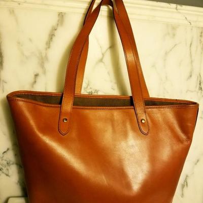 Ralph Lauren Signature large Tote Bag Camel leather gold plated hardware