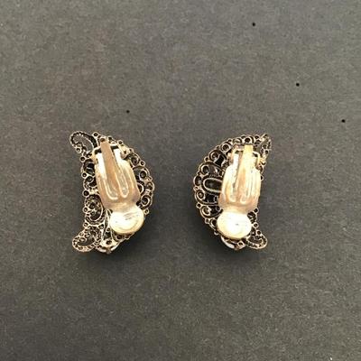 Sale Photo Thumbnail #97: Very nice Vintage earrings with AB rhinestones please see attached photos