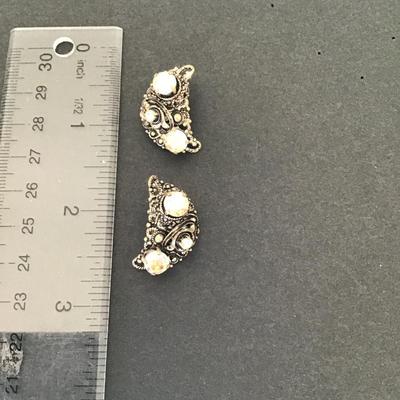 Sale Photo Thumbnail #98: Very nice Vintage earrings with AB rhinestones please see attached photos
