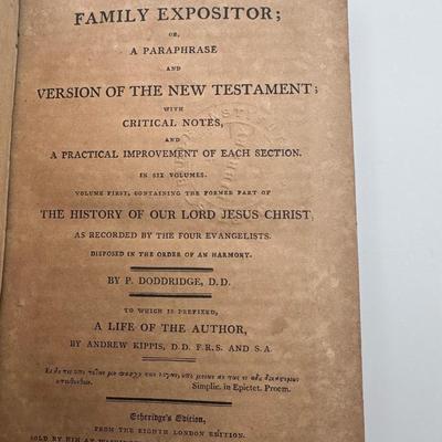 1807 Family Expositor of the New Testament – Philip Doddridge – Vol. I – Leather Bound