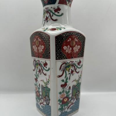 Pair of Japanese Imari Porcelain Square Vases