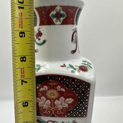 Pair of Japanese Imari Porcelain Square Vases