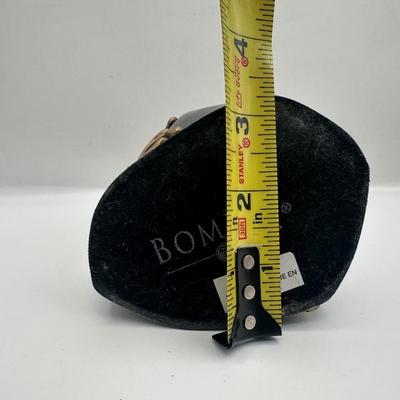 Vintage Bombay Company Brass Frog on Stone Statue