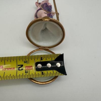 Limoges Pig Singer Figural Trinket Box