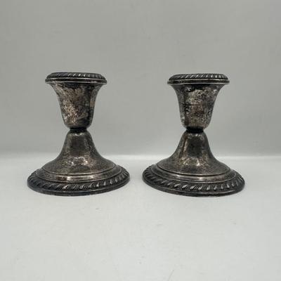 Pair of Gorham Weighted Sterling Silver Candlesticks