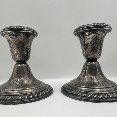 Pair of Gorham Weighted Sterling Silver Candlesticks