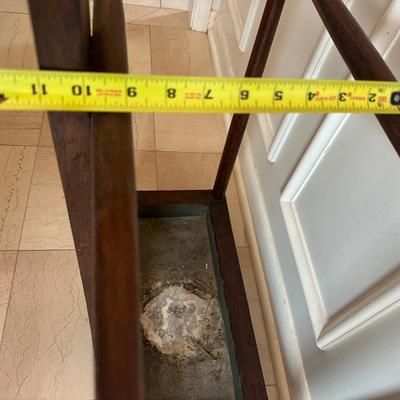 Antique Wooden Hall Tree with Mirror and Umbrella Stand