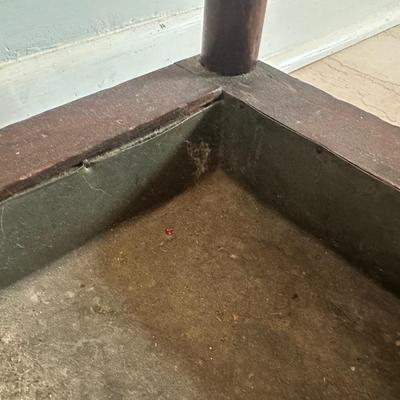 Antique Wooden Hall Tree with Mirror and Umbrella Stand