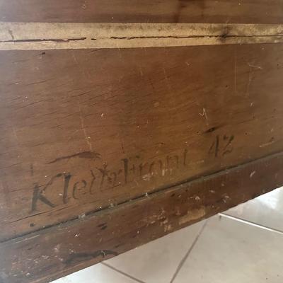 1930s Hoosier Oak Kitchen Cabinet with Porcelain Top