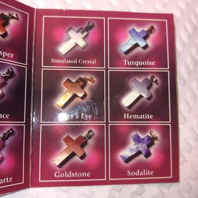 GEM STONE CROSS PENDANTS
