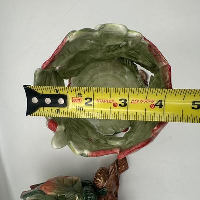 Fitz & Floyd Holly Leaf & Berry Ceramic Candle Holders