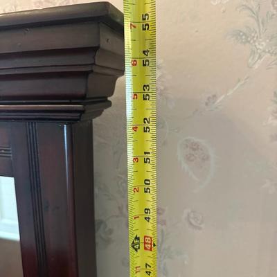 Antique Mahogany Queen Anne–Style Wood Sideboard with Framed Mirror