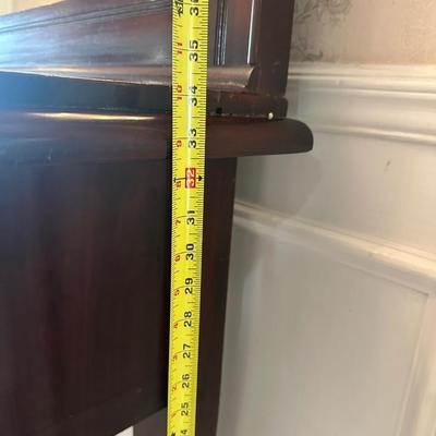 Antique Mahogany Queen Anne–Style Wood Sideboard with Framed Mirror