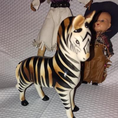 ANNIE OAKLEY, HER LITTLE FRIEND AND A ZEBRA
