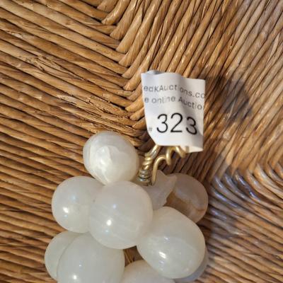 vintage grape cluster of polished white onyx or marble -see all photos